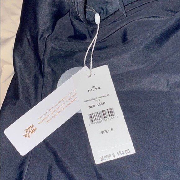 PilyQ Womens Size Small Sabrina One Piece Swimsuit Black - Picture 3 of 5